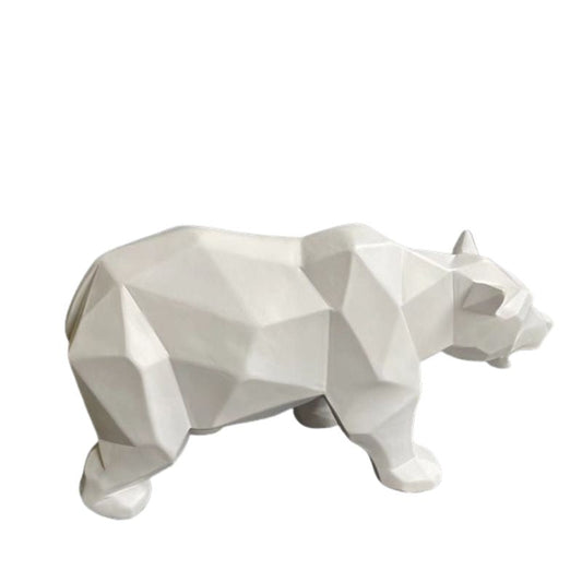 Escultura Decorativa Urso Geométrica em Resina