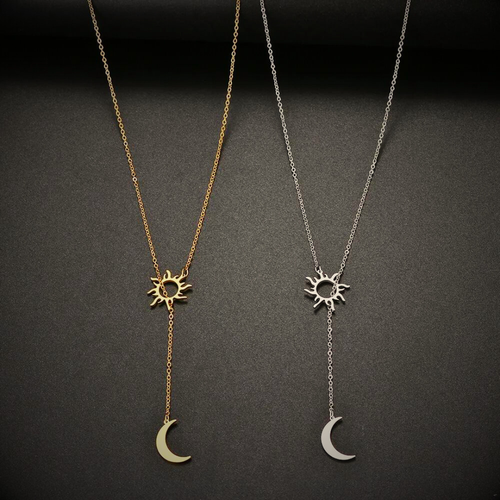 Colar Sol e Lua em Aço Inoxidável | Acessórios Femininos