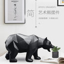 Escultura Decorativa Urso Geométrica em Resina