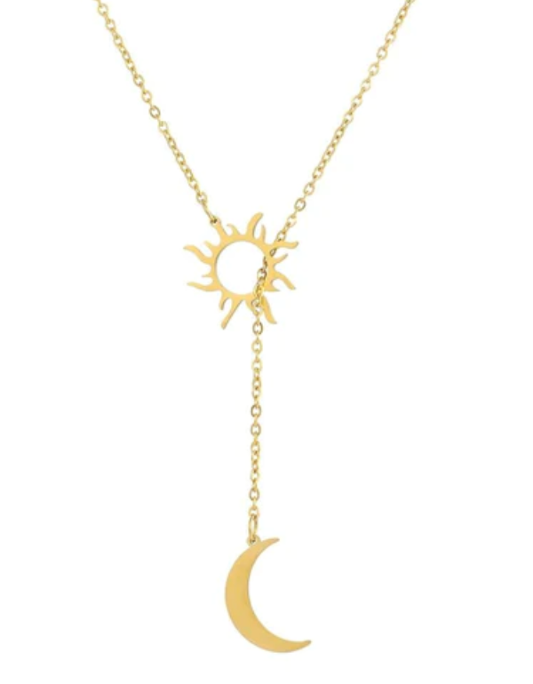 Colar Sol e Lua em Aço Inoxidável | Acessórios Femininos