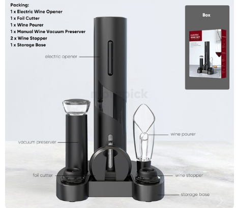 Kit Abridor de Vinho | Elétrico e Moderno