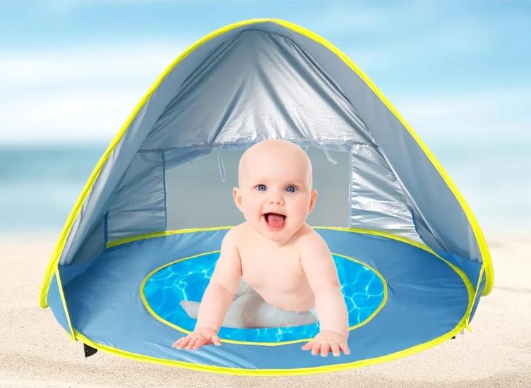 Tenda portátil Piscininha e Diversão para bebê com Proteção UV