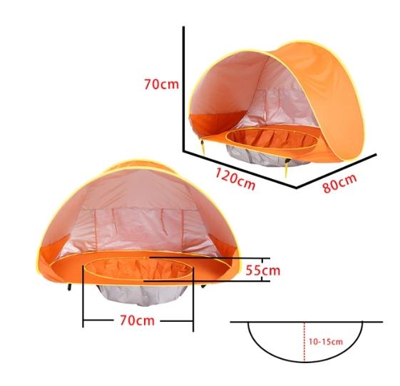 Tenda portátil Piscininha e Diversão para bebê com Proteção UV