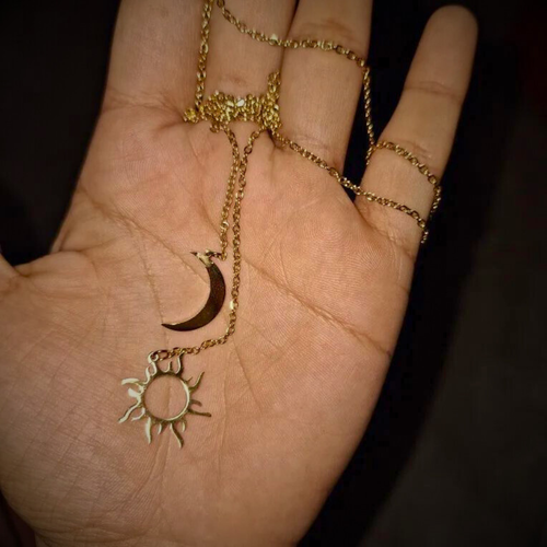 Colar Sol e Lua em Aço Inoxidável | Acessórios Femininos