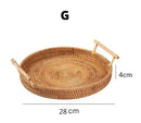 Bandeja Decorativa Redonda de Vime em Rattan Feita a Mão | Home Decor