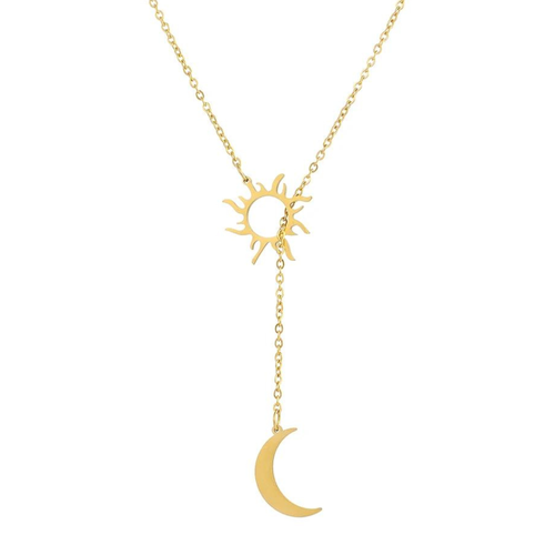 Colar Sol e Lua em Aço Inoxidável | Acessórios Femininos