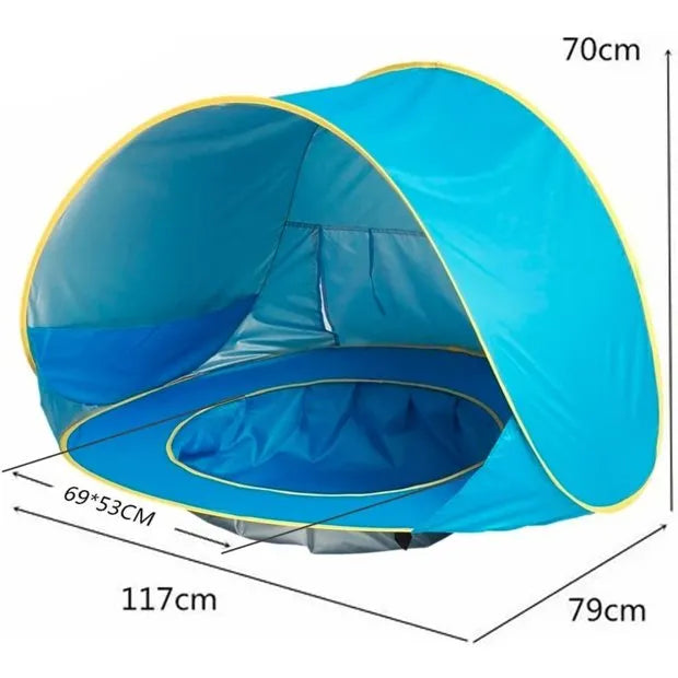 Tenda portátil Piscininha e Diversão para bebê com Proteção UV